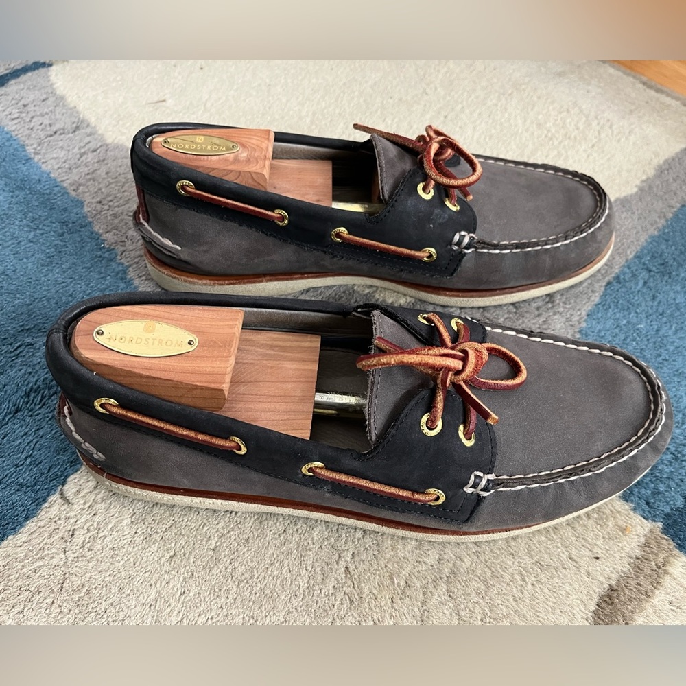 Sperry Men’s 11 Blue Gray Nubuck Gold Cup Authentic Original Boat Shoes 10847079